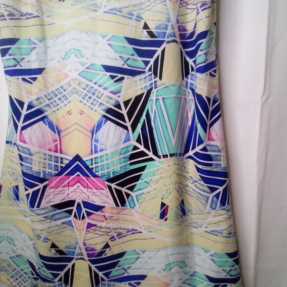 Sugar Lips Dress Women XS Sleeveless Lined Open Back Pattern Colorful - Picture 6 of 15